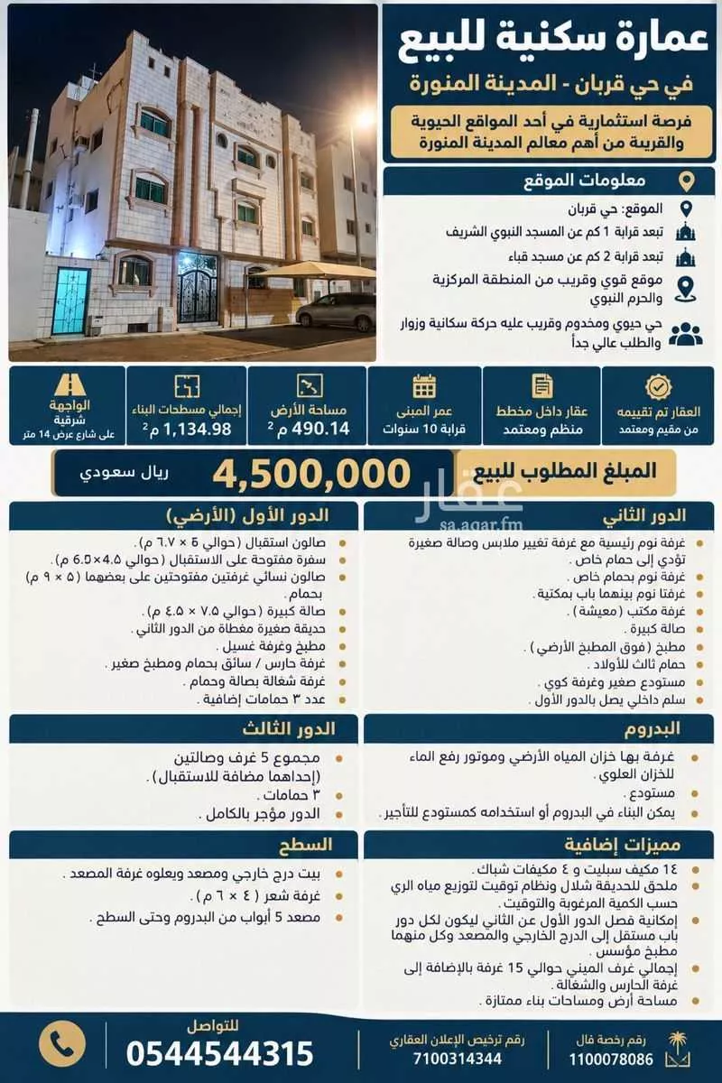 عقار 15 غرف في قربان، المدينة المنورة