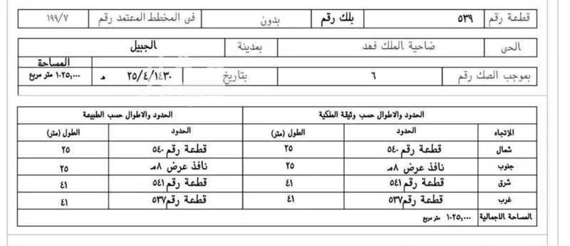 عقار  في مخطط الدخل المحدود، مدينة الجبيل الصناعية 2