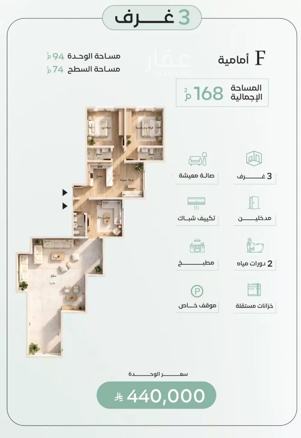 3 bedroom apartment in Ar Rayan, Jeddah 2