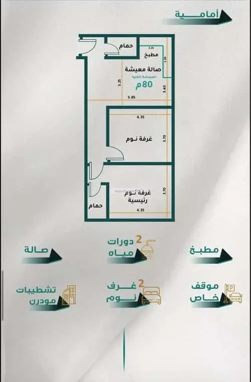 شقة 2 غرف في الروابي، جدة 4