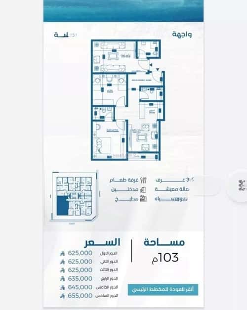 3 bedroom apartment in Al Ruwais, Jeddah 13
