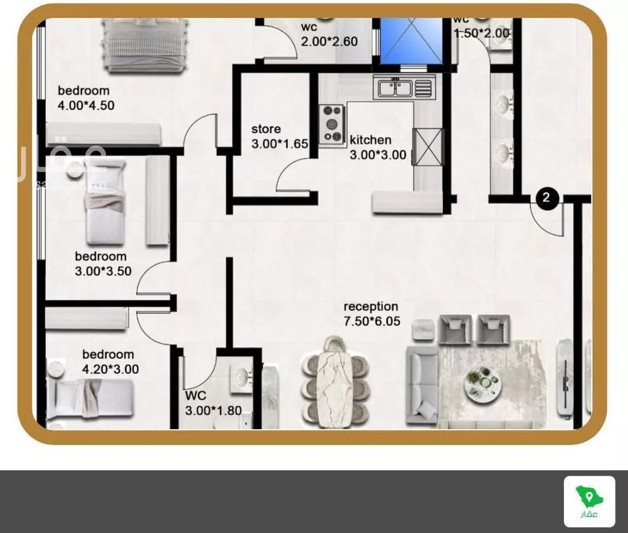 3 bedroom apartment in Al Qairawan 5