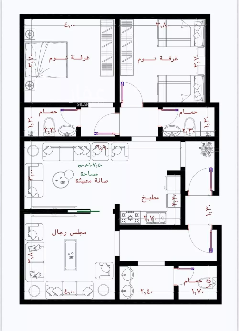 شقة 3 غرف في بريمان، جدة 3