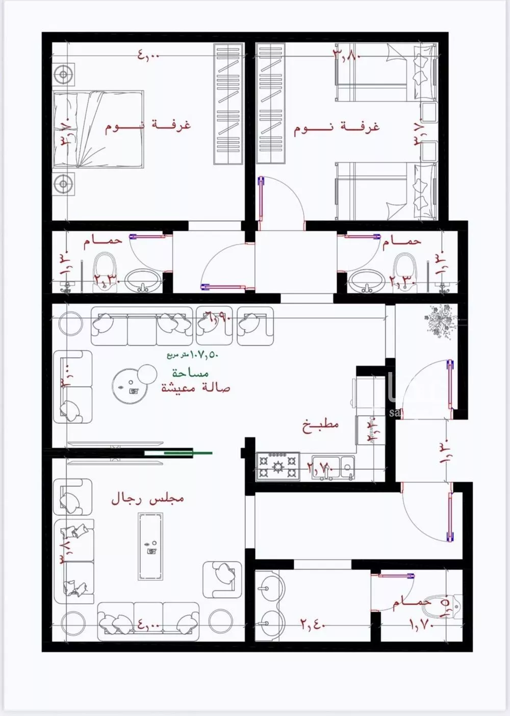 شقة 3 غرف في بريمان، جدة 2