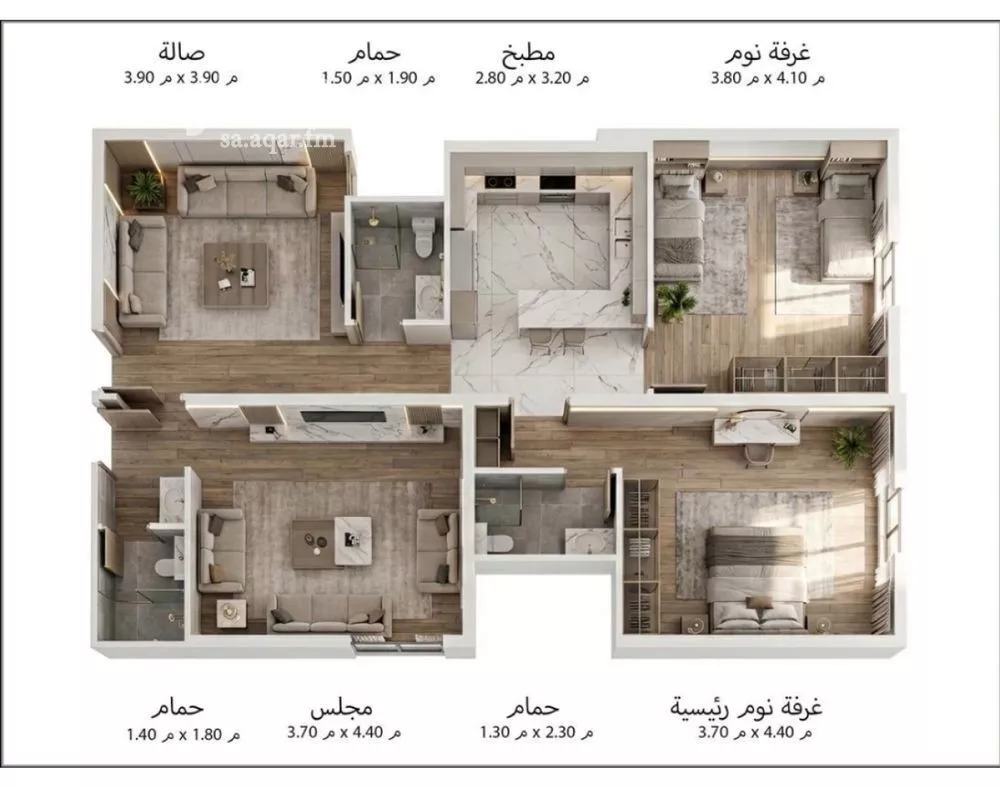 3 bedroom apartment in Batha Quraysh 4
