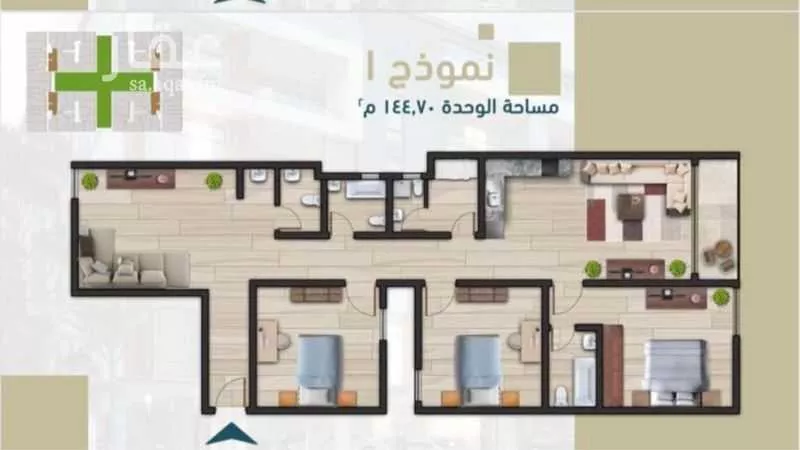 3 bedroom apartment in Al Jawharah, Eastern Province