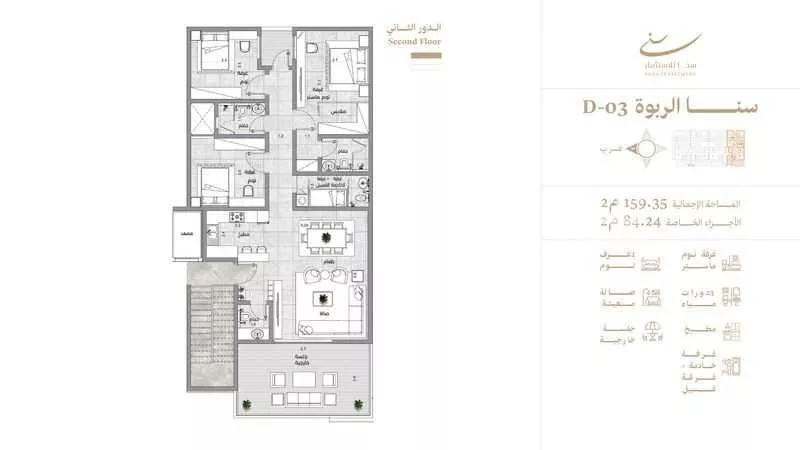 3 bedroom floor in Al Rabwa 2