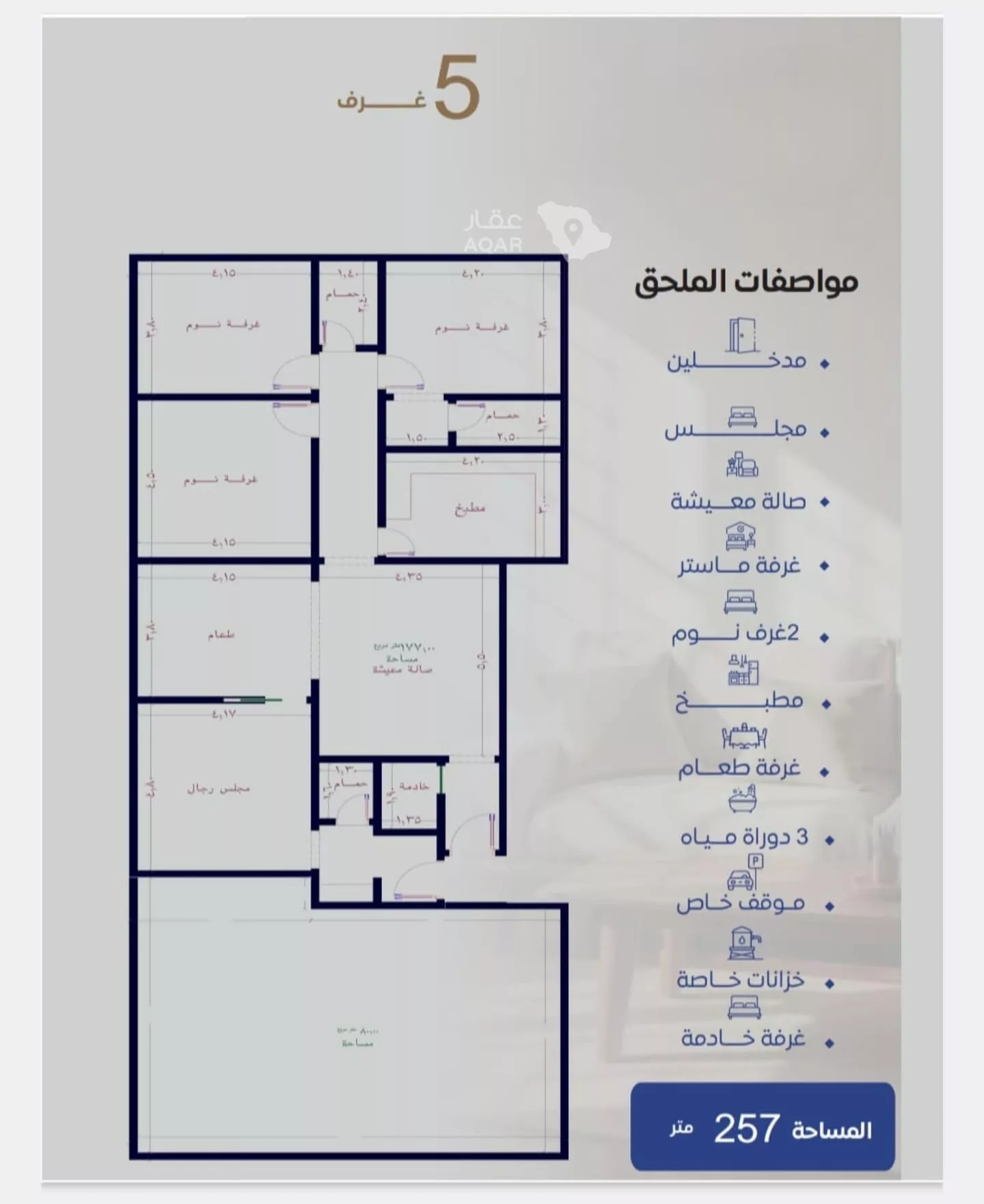 5 bedroom apartment in Al Nuzhah, Jeddah