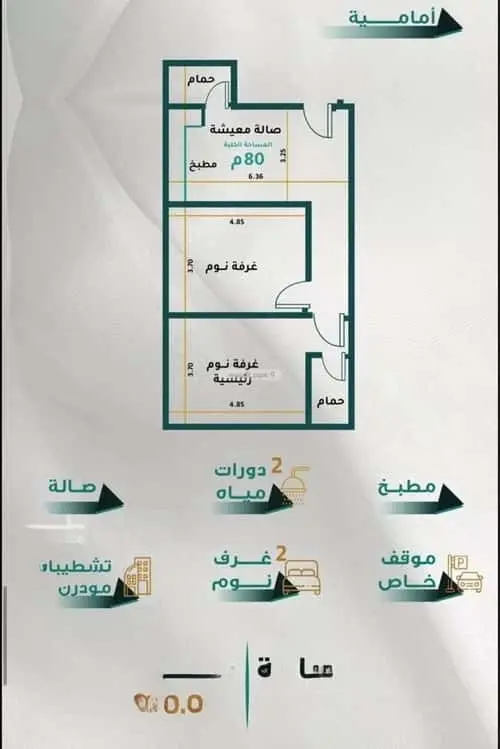 شقة 2 غرف في الروابي، جدة 3