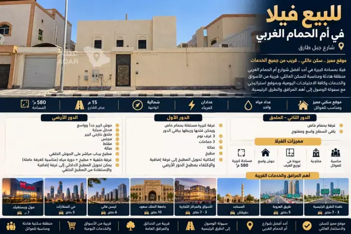 فيلا 3 غرف في ام الحمام الغربي، الرياض