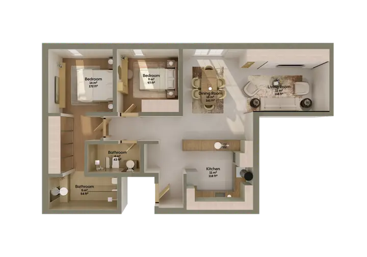 2 bedroom apartment in Al Nada, Riyadh