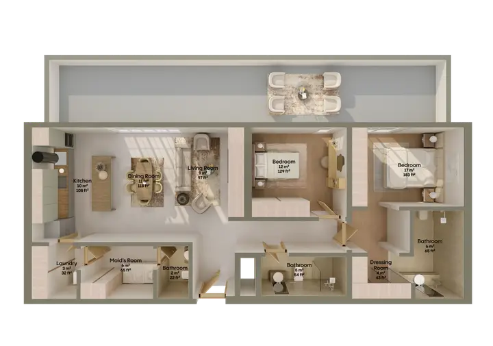 2 bedroom apartment in Al Nada, Riyadh