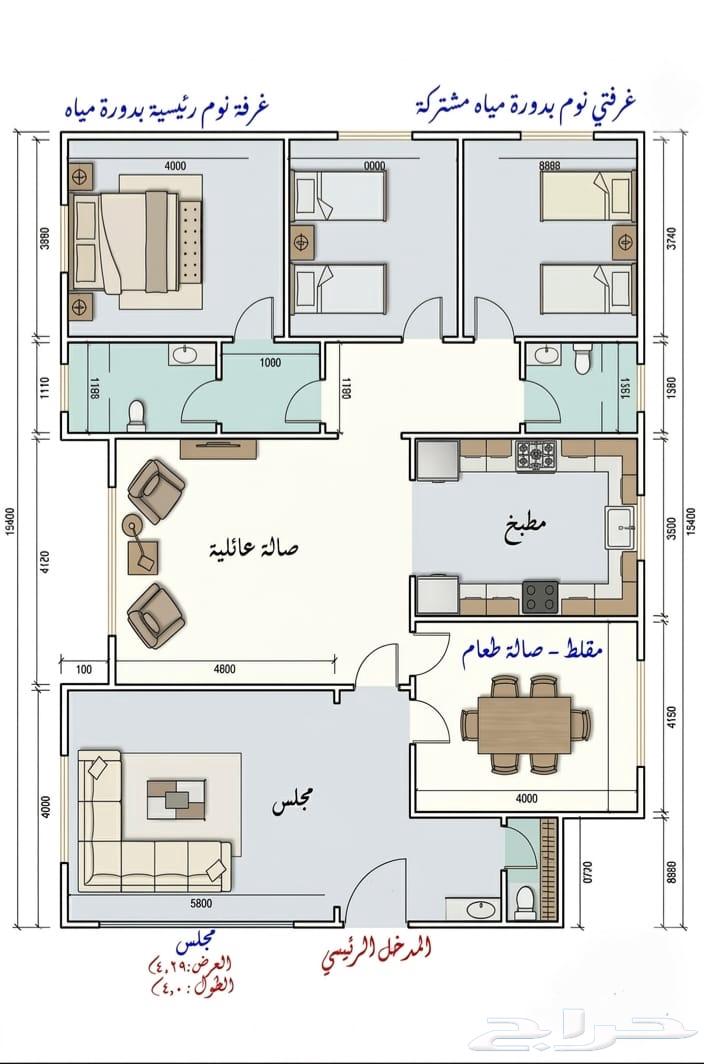 شقة 7 غرف في طويق 8