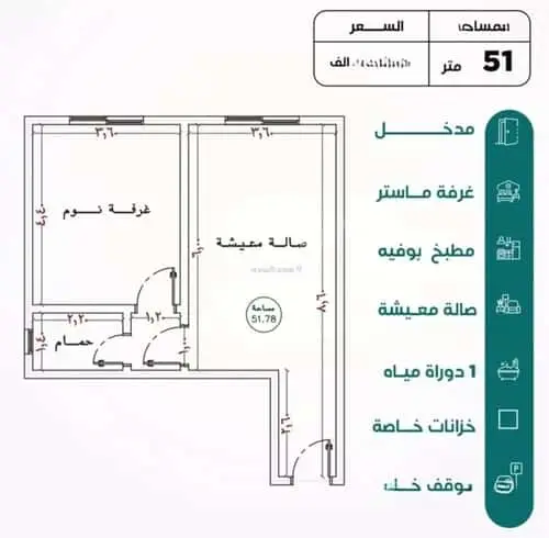 شقة 1 غرف في النزهة، جدة 5