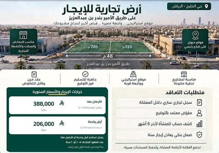 land in Al Khaleej, Riyadh