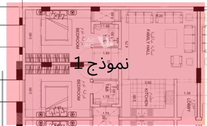 شقة 2 غرف في العقربية، الخبر