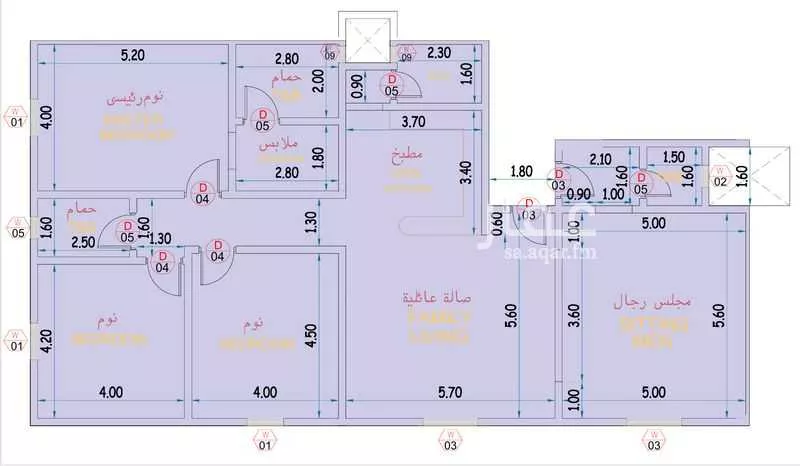شقة 4 غرف في الراكة الجنوبية 9