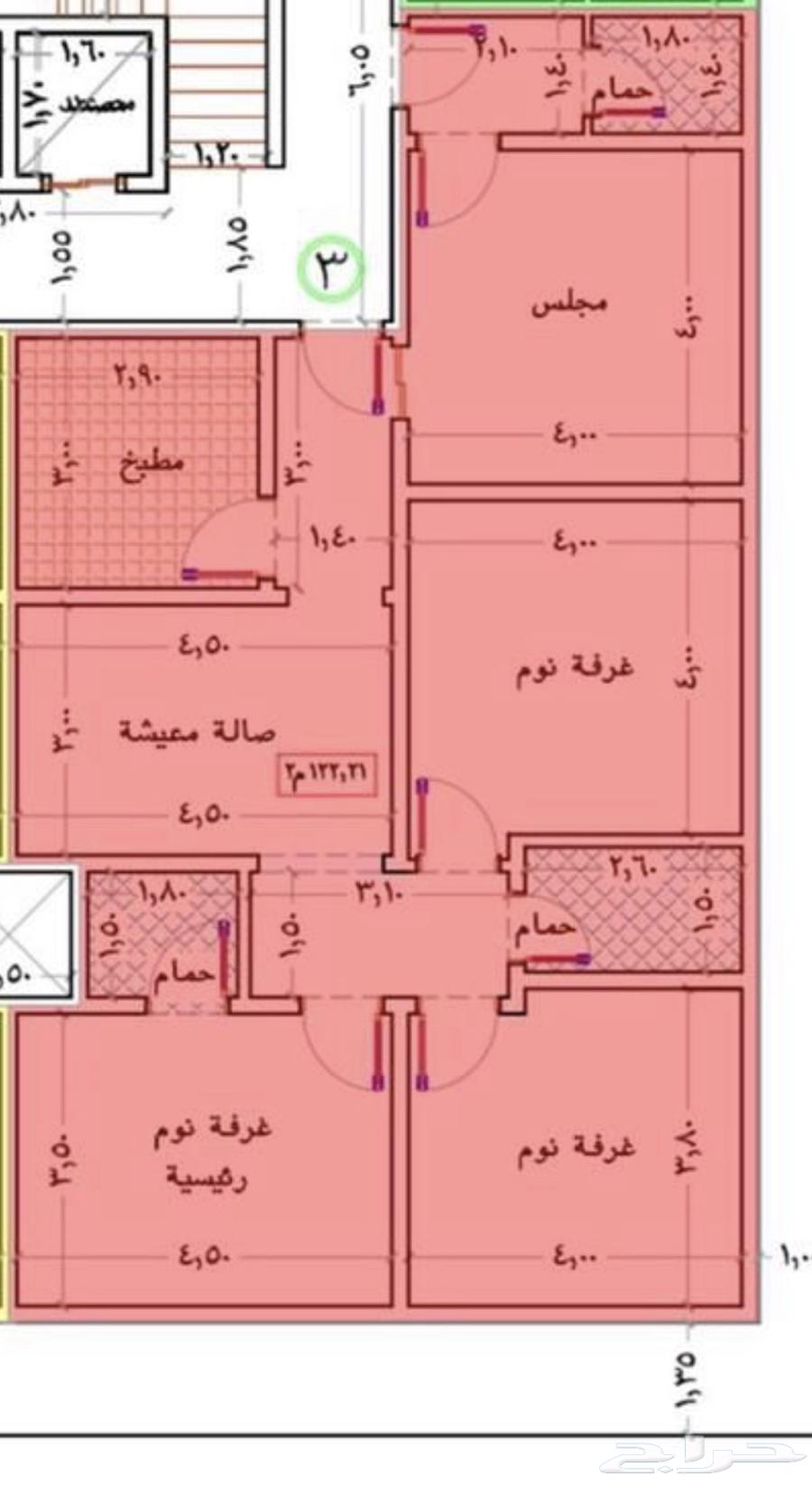 شقة 4 غرف في المنار 7
