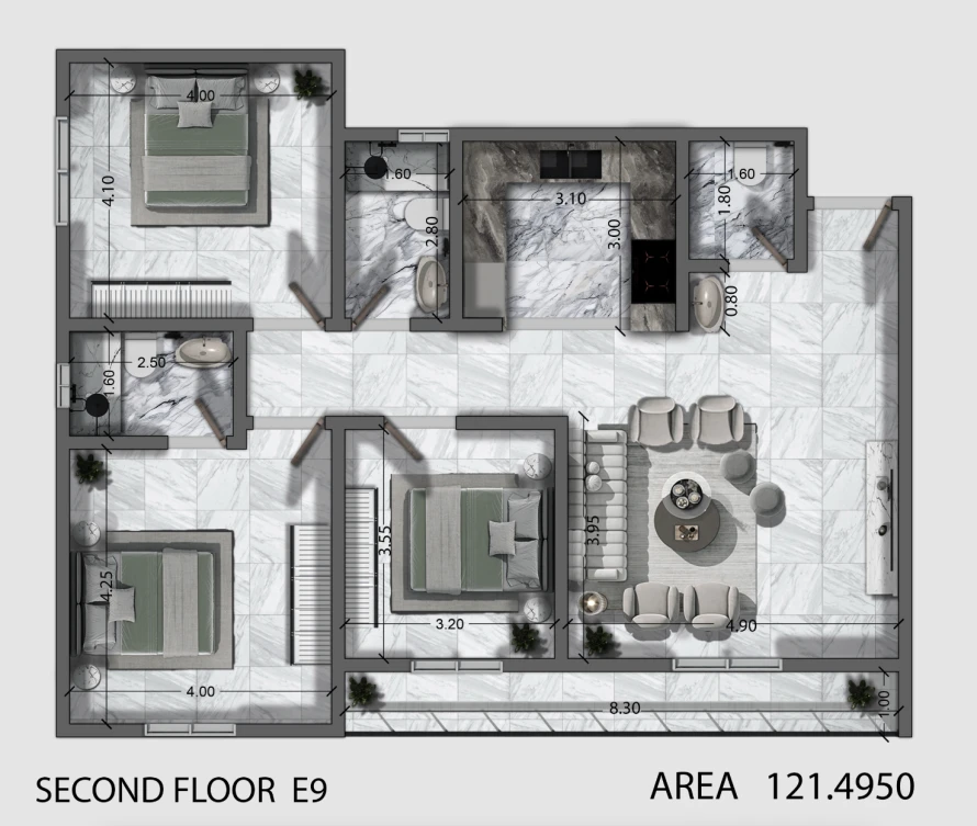 3 bedroom apartment in Al Aridh