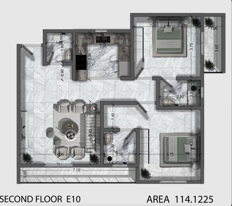 2 bedroom apartment in Al Aridh