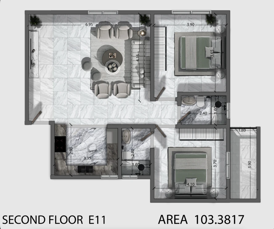 2 bedroom apartment in Al Aridh