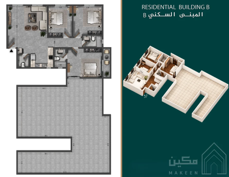 3 bedroom apartment in Al Rimal
