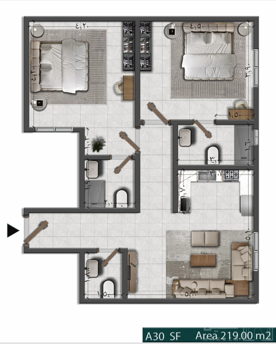 2 bedroom apartment in Al Yasmin