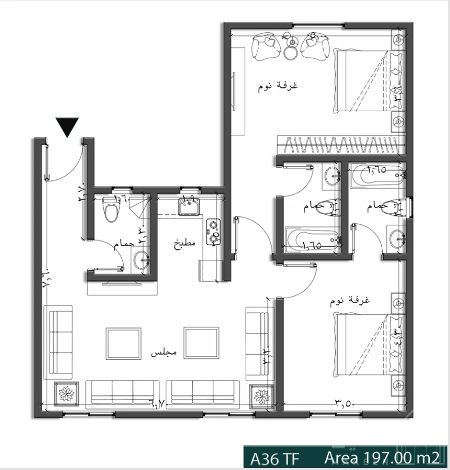 2 bedroom apartment in Al Yasmin