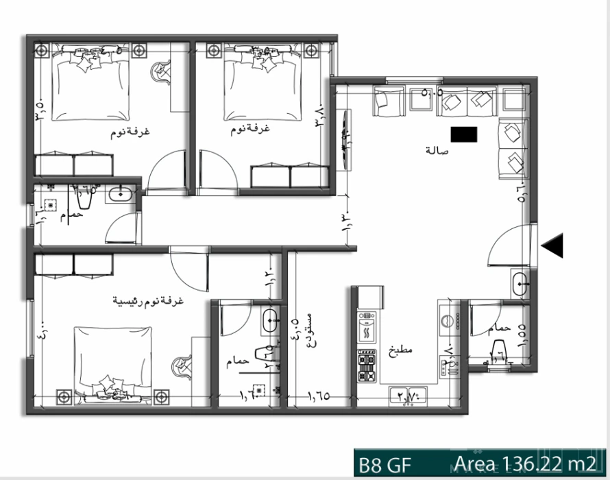 3 bedroom apartment in Al Rimal