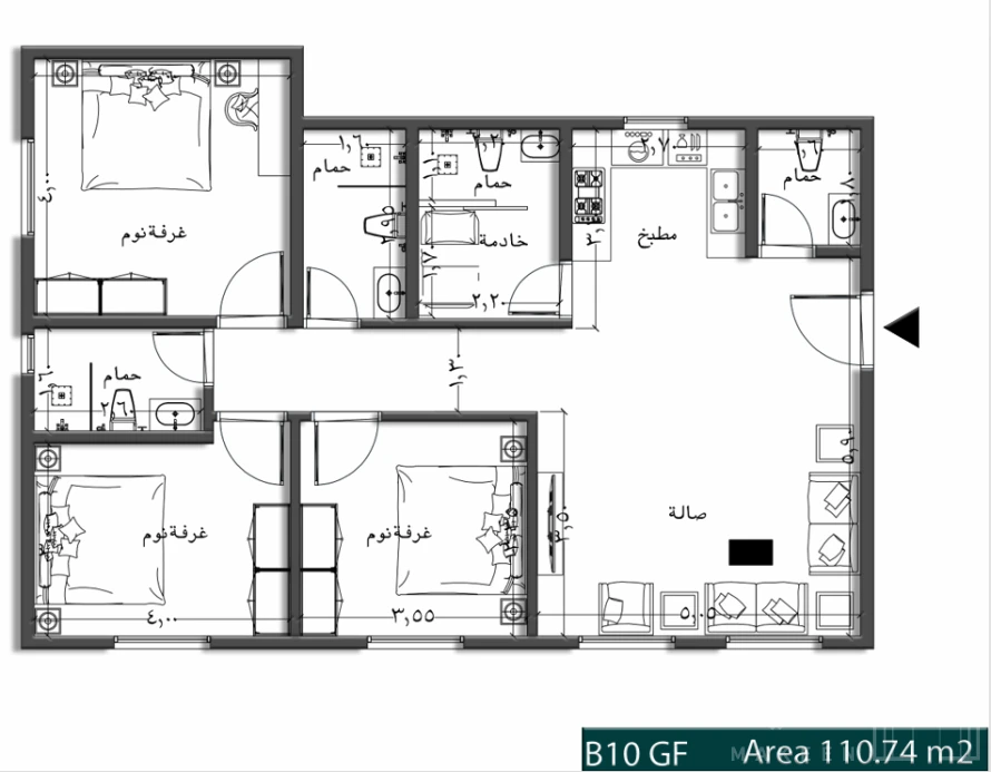 3 bedroom apartment in Al Rimal
