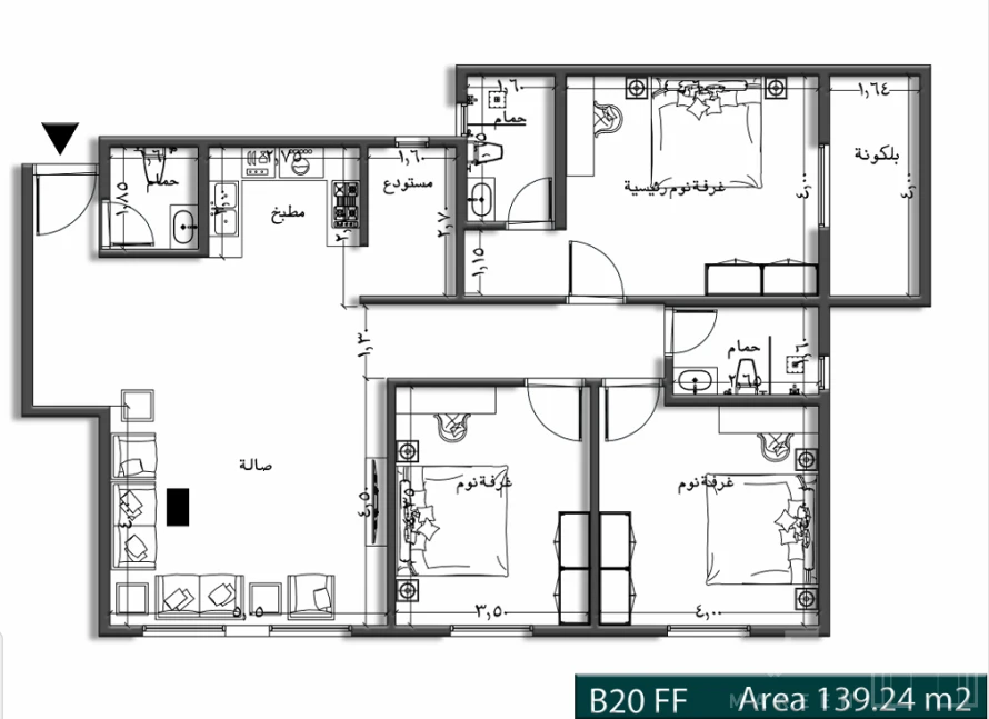 3 bedroom apartment in Al Rimal