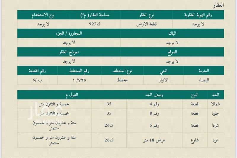 land in Al Anwar, Eastern Province