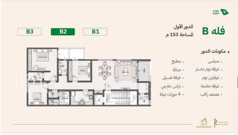 3 bedroom floor in Al Narjis 1