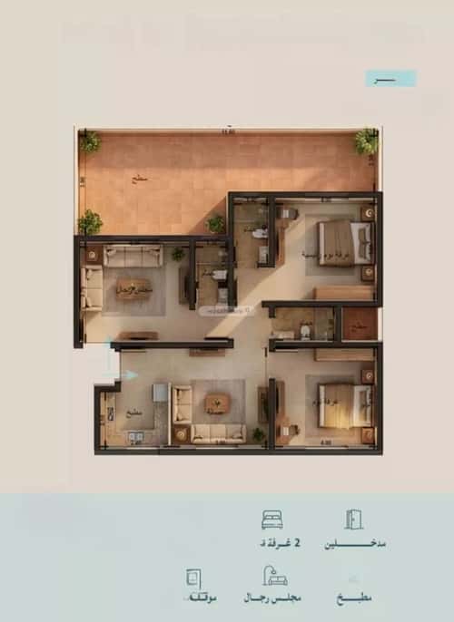 شقة 3 غرف في الياقوت 1