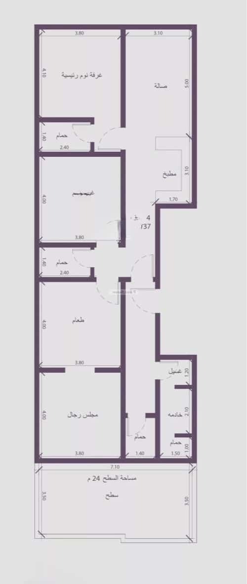 شقة 4 غرف في الزهراء 1