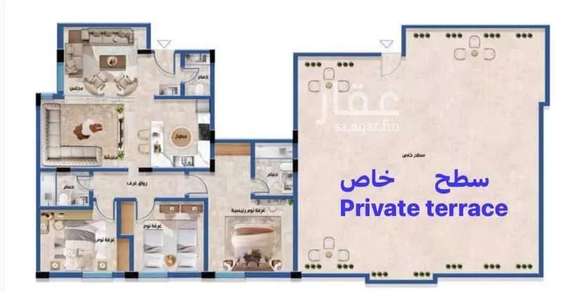 3 bedroom apartment in Al Quds 2