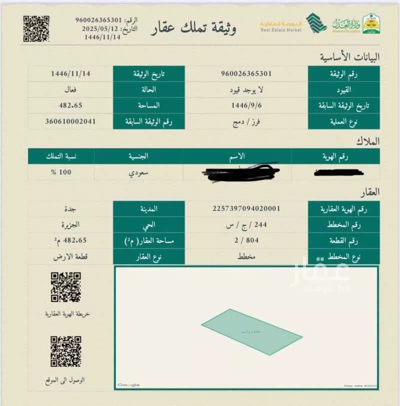 أرض 870 م² في الزمرد 5