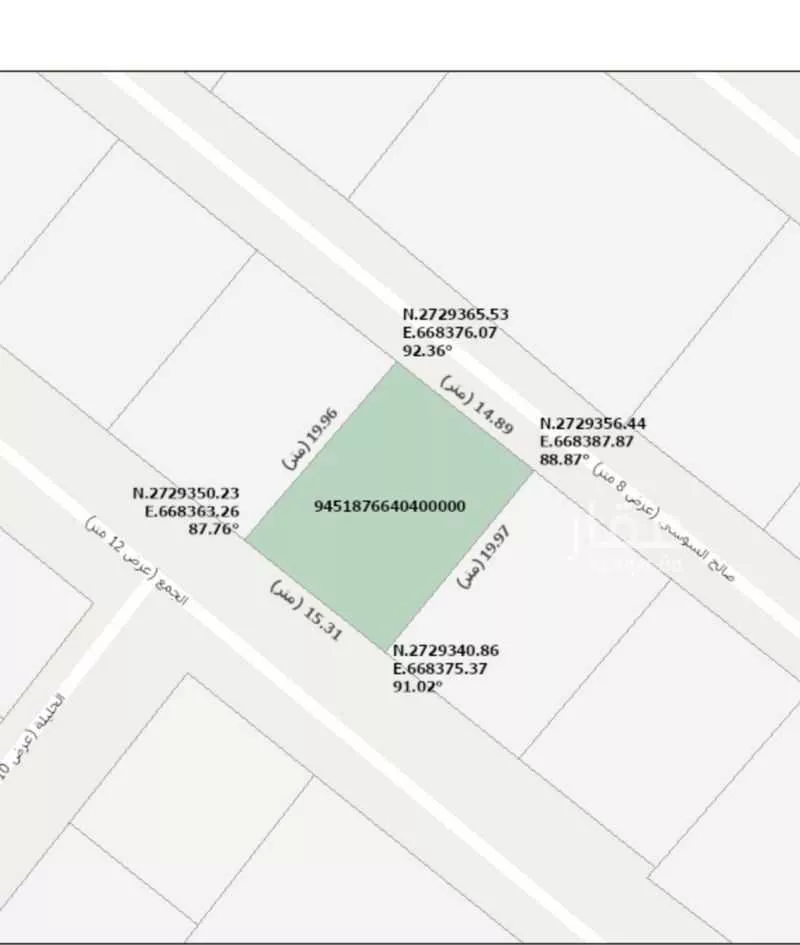 أرض 300 م² في ام الحمام الشرقي