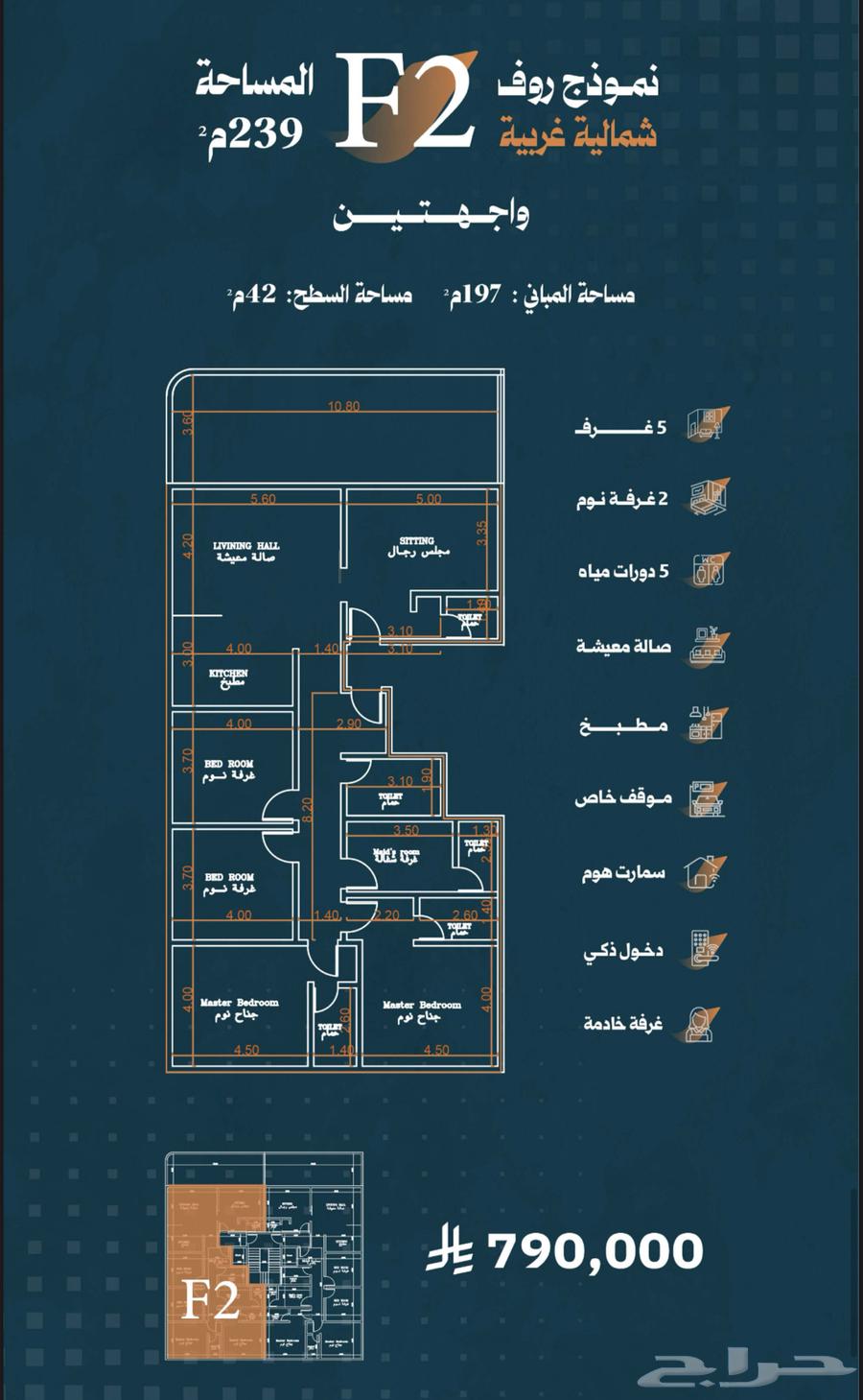 شقة 2 غرف في الربوة 11