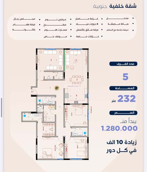 5 bedroom apartment in Al Zahra 14