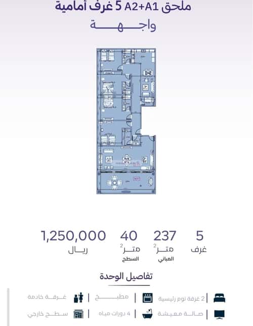 5 bedroom apartment in Al Zahra 2