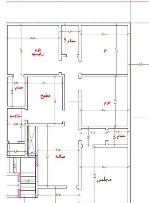 شقة 3 غرف في النزهة 5