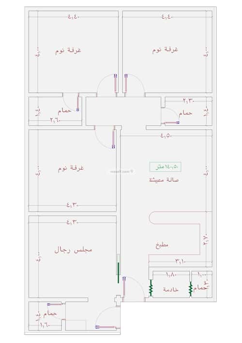 شقة 4 غرف في الجامعة 9