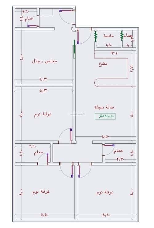 شقة 4 غرف في الجامعة 6