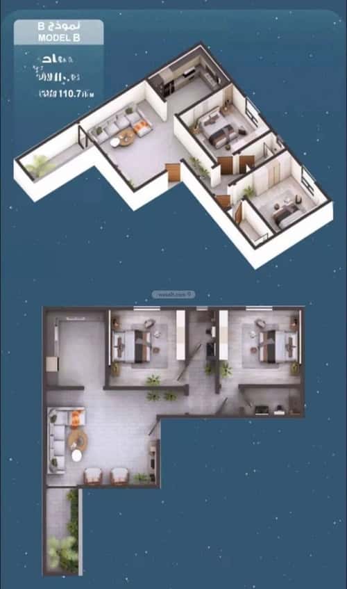 شقة 2 غرف في الحمراء 5