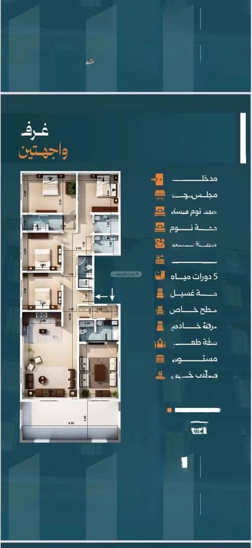 شقة 4 غرف في النزهة 6