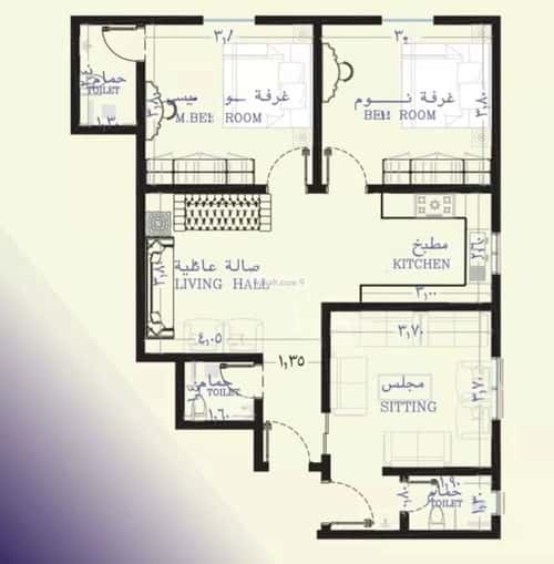 3 bedroom apartment in Al Safaa 1