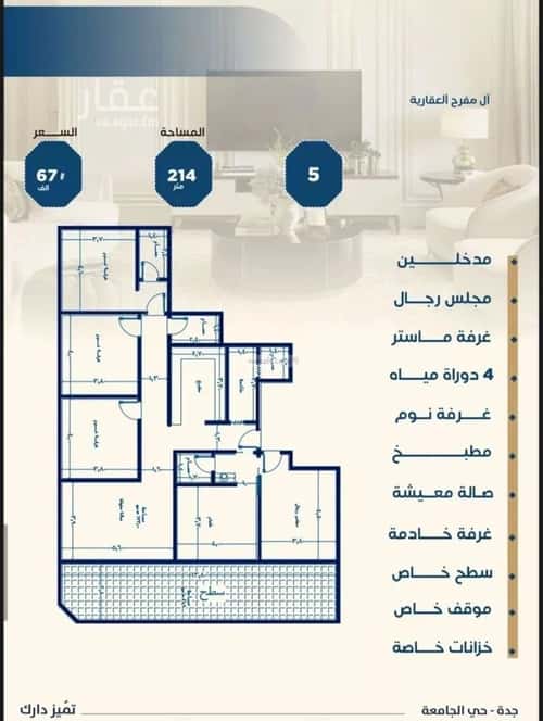 5 bedroom apartment in Al Jamiah 4