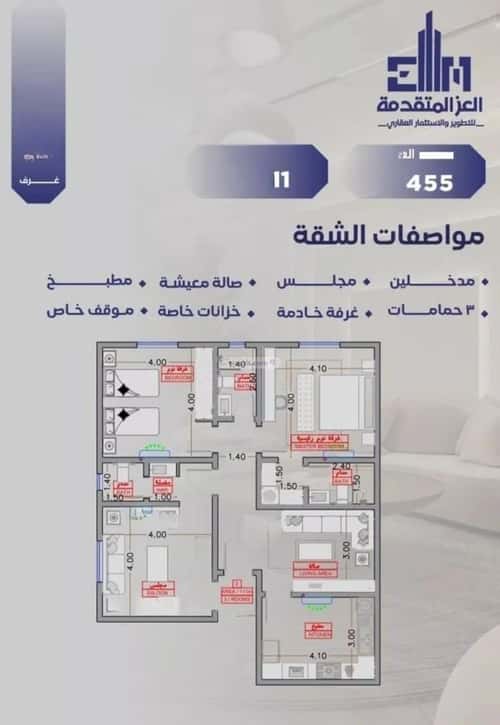 شقة 3 غرف في السلامة 3