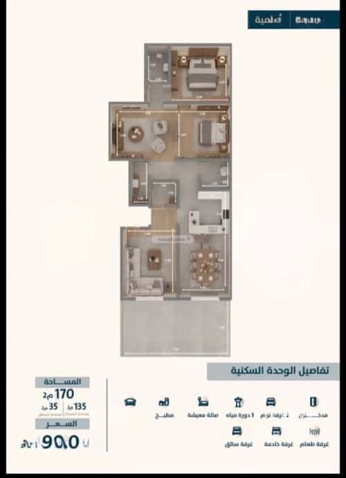 4 bedroom apartment in Al Naeem 5